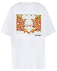 Burberry - T-shirt oversize en coton à imprimé carte - Lyst