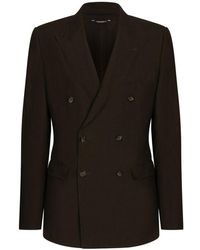 Dolce & Gabbana - Taormina Double-breasted Jacket In Linen - Lyst