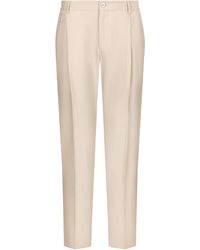 Dolce & Gabbana - Pantalon en lin à ceinture stretch - Lyst