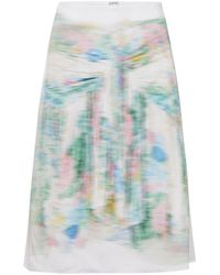 Loewe - Blurred Print Skirt In White - Lyst
