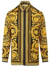 Versace Barocco Print Shirt - Yellow
