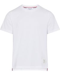 Thom Browne - Short Sleeve T-shirt With Side Slit In Cotton - Lyst