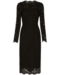 Dolce & Gabbana - Long-Sleeved Stretch Lace Dress - Lyst