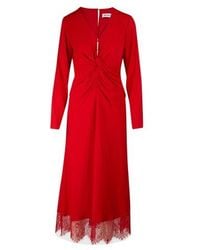 Self-Portrait Robe midi - Rouge