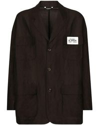 Dolce & Gabbana - Oversize Single-breasted Linen And Viscose Jacket - Lyst