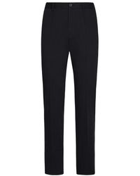 Dolce & Gabbana - Stretch Cotton Pants With Branded Tag - Lyst