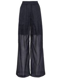 Brunello Cucinelli - Pinstriped Semi-sheer Trousers - Lyst