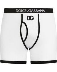 Dolce & Gabbana - Boxershorts mit langen Beinen aus feingerippter Baumwolle - Lyst