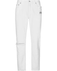Dolce & Gabbana - Weiße Loose-Fit-Jeans mit Rissen und Abrieben - Lyst