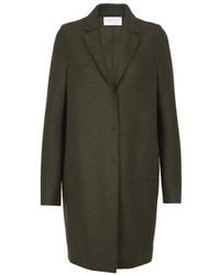 Harris Wharf London Cocoon Coat Pressed Wool - Green