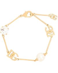 Dolce & Gabbana - Bracelet With Rhinestones And Beads - Lyst