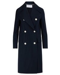 Harris Wharf London Military Coat - Blue