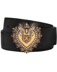 Dolce & Gabbana - Leather Devotion Belt - Lyst