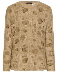 Dolce & Gabbana - Linen And Silk Crewneck Sweater With Distressed Details - Lyst