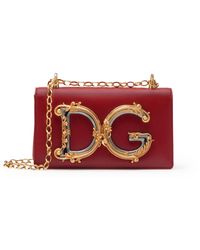Dolce & Gabbana - Sac pour téléphone en cuir de veau DG Girls - Lyst