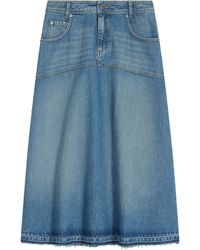 Jupe Poly Or Metallique Ba sh en coloris Metallise Lyst