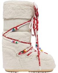 Moon Boot - Bottes À Perles En Fausse Fourrure Icon - Lyst