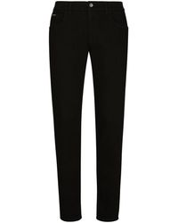 Dolce & Gabbana - Washed Black Slim-fit Stretch Jeans - Lyst