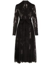 Dolce & Gabbana - Chantilly Lace Coat With Belt - Lyst