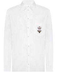 Dolce & Gabbana - Cotton Martini Shirt With Embroidery - Lyst