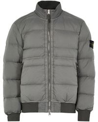 Stone Island - Bomber Jacket With Patched Logo - Lyst