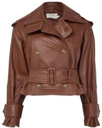 Zimmermann - Hypnotic Crop-Trenchcoat Aus Leder - Lyst