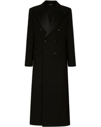 Dolce & Gabbana - Zweireihiger Mantel aus Stretch-Wolle - Lyst