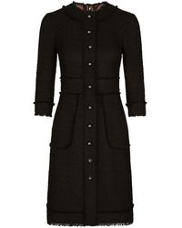 Dolce & Gabbana - Raschel Tweed Midi Dress - Lyst