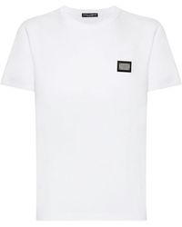 Dolce & Gabbana - Cotton T-shirt With Branded Tag - Lyst