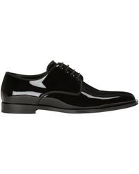 Dolce & Gabbana - Glossy Patent Leather Derby Shoes - Lyst