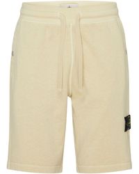 Stone Island - Fleece-Shorts mit Logo-Patch - Lyst
