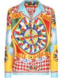 Dolce & Gabbana - Hemd aus Seidentwill mit Carretto-Print - Lyst