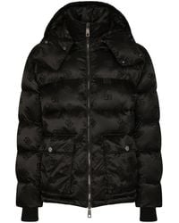 Dolce & Gabbana - Dg Satin Jacquard Jacket With Hood - Lyst