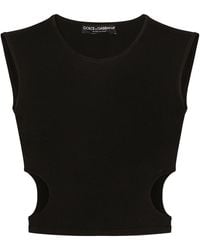 Dolce & Gabbana - Viscose Top With Cut-Out Sides - Lyst