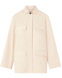 TOTEME - Jacket With Collar And Drawstring - Lyst