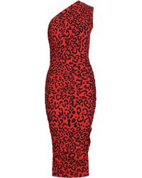 Dolce & Gabbana - Robe midi a motif leopard - Lyst