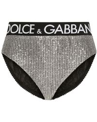 Dolce & Gabbana - Briefs With Sequins And Rhinestones - Lyst