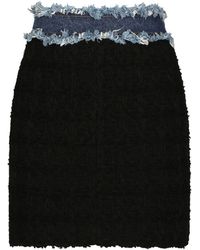 Dolce & Gabbana - Minirock aus Tweed und Denim - Lyst