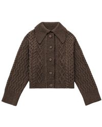 Axel Arigato Wool Signature Cardigan in Brown Womens Clothing Jumpers and knitwear Cardigans 