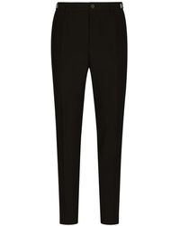 Dolce & Gabbana - Technical Fabric Pants With Metal Dg Logo - Lyst