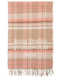 Acne Studios - Check Logo Scarf - Lyst