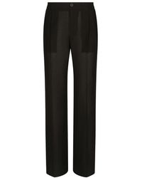 Dolce & Gabbana - Tailored Straight-leg Pants In Technical Cotton - Lyst