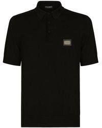 Dolce & Gabbana - Wool Polo-Shirt With Branded Tag - Lyst