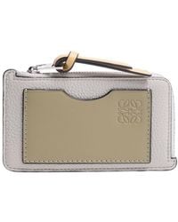 Loewe - Porte-Cartes Et Monnaie En Cuir De Veau Grainé Souple - Lyst
