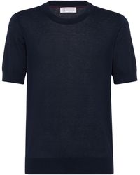 Brunello Cucinelli - T-Shirt aus Strickgewirk - Lyst