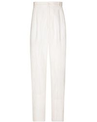 Dolce & Gabbana - Tailored Linen And Silk Pants - Lyst