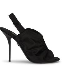 Dolce & Gabbana - Chaussures style slingback en satin - Lyst