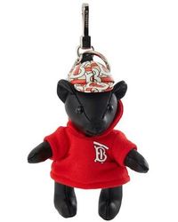Burberry Signature Teddy In Leather - Red