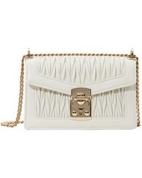 Miu Miu Miu Confidential Matelassé Crossbody Bag - White