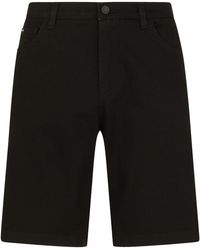 Dolce & Gabbana - Shorts aus schwarzem Stretch-Denim - Lyst